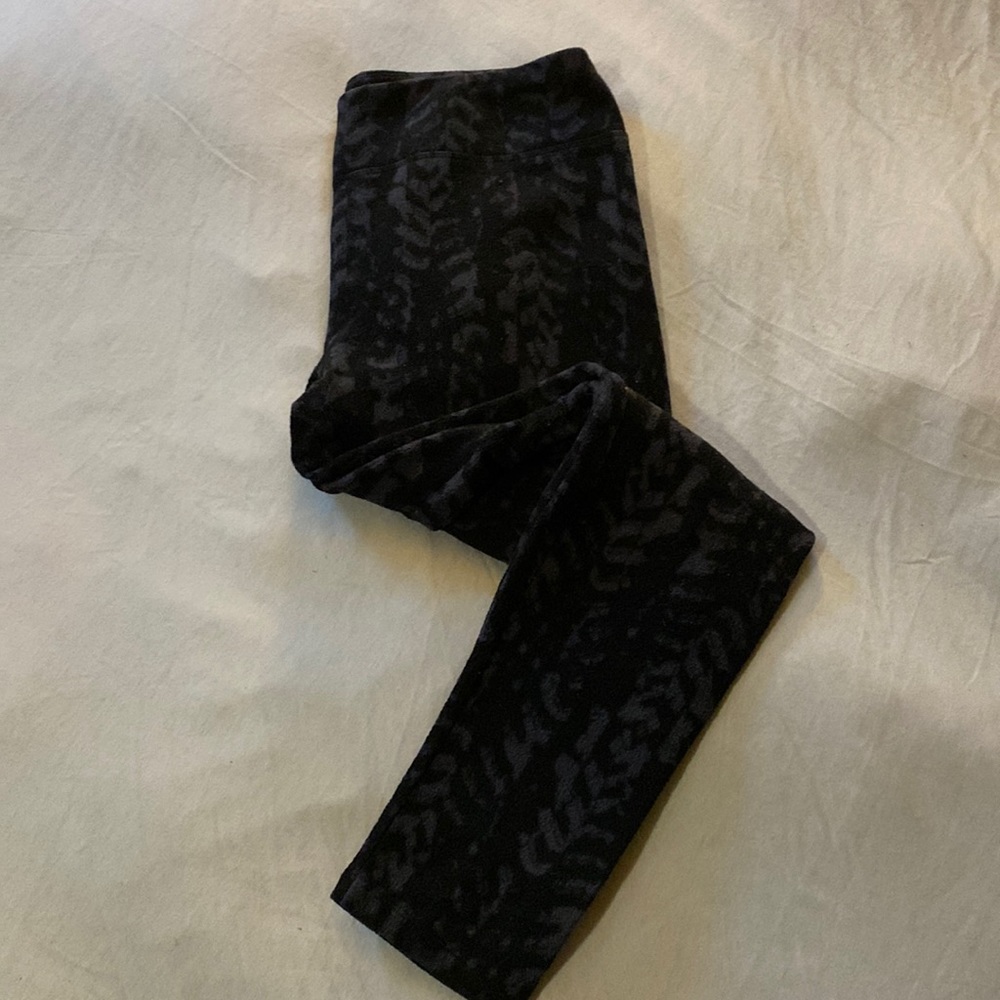 Grey and black fleece leggings medium